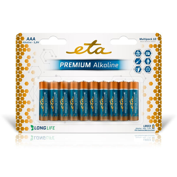 Alkáli akkumulátor ETA PREMIUM ALKALINE AAA, LR03, blistr 10ks (R03PREM10)