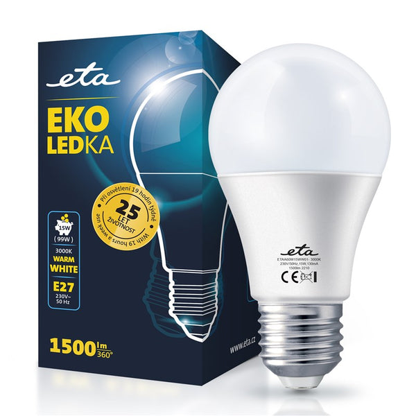 LED izzók ETA EKO Classic LED 15W, E27, melegfehér fény (ETAA60W15WW01)