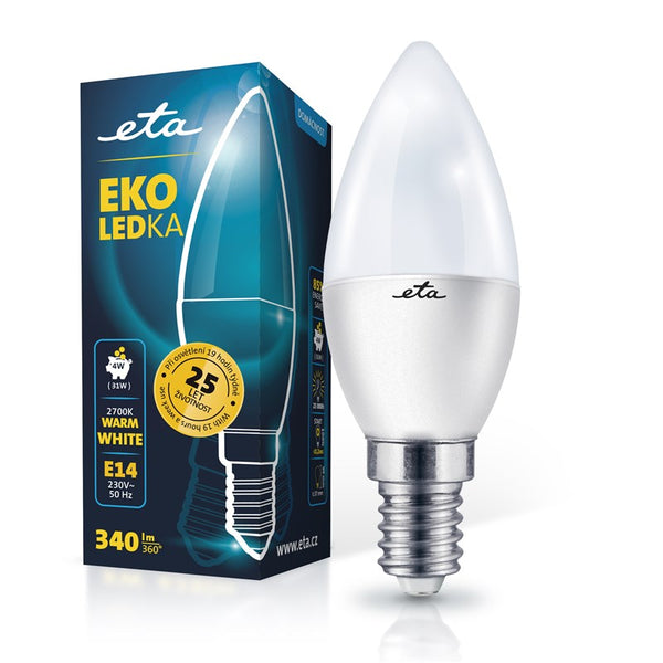 LED izzók ETA EKO LED gyertya formájú 4W, E14, melegfehér fény (ETAC37W4WW01)