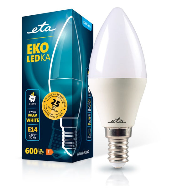 LED izzók ETA EKO LED gyertya formájú 7W, E14, melegfehér fény (ETAC37W7WW01)